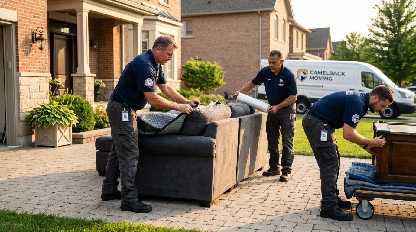 Large estate moving crew wrapping furniture in Richton Park, IL
